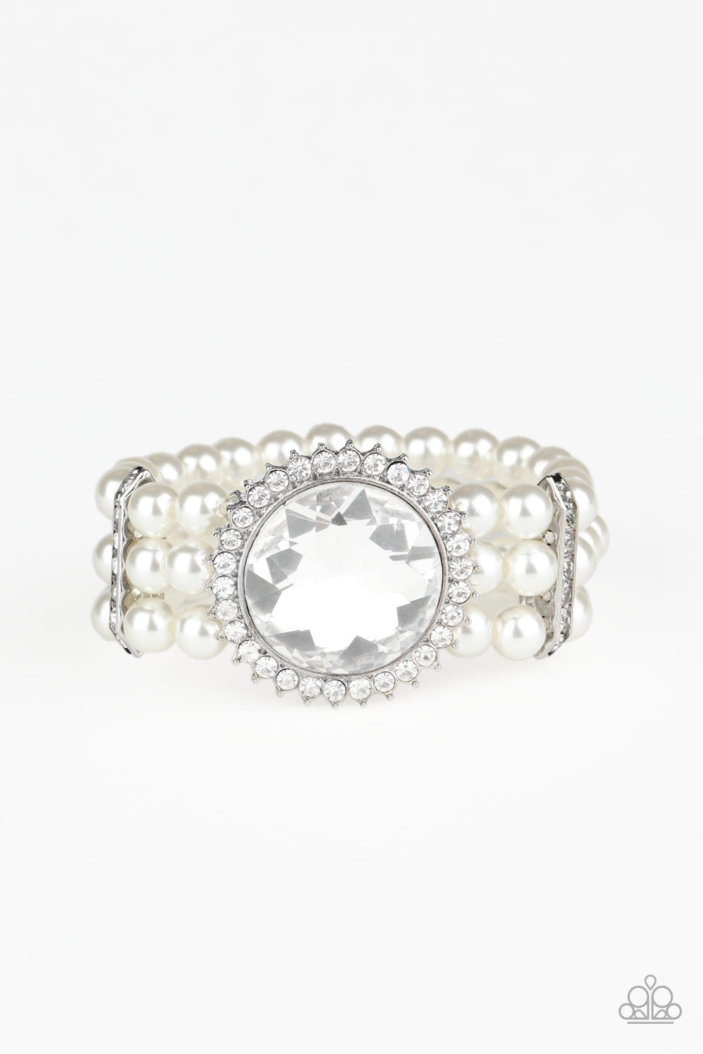 Paparazzi Speechless Sparkle - White Pearl Bracelet - Pusher P
