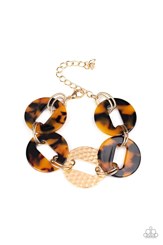Paparazzi Retro Recharge - Brown Acrylic Bracelet - Pusher P