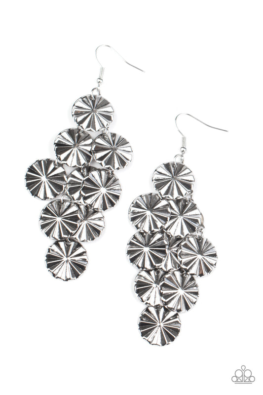 Paparazzi Star Spangled Shine - Silver Earrings - Pusher P