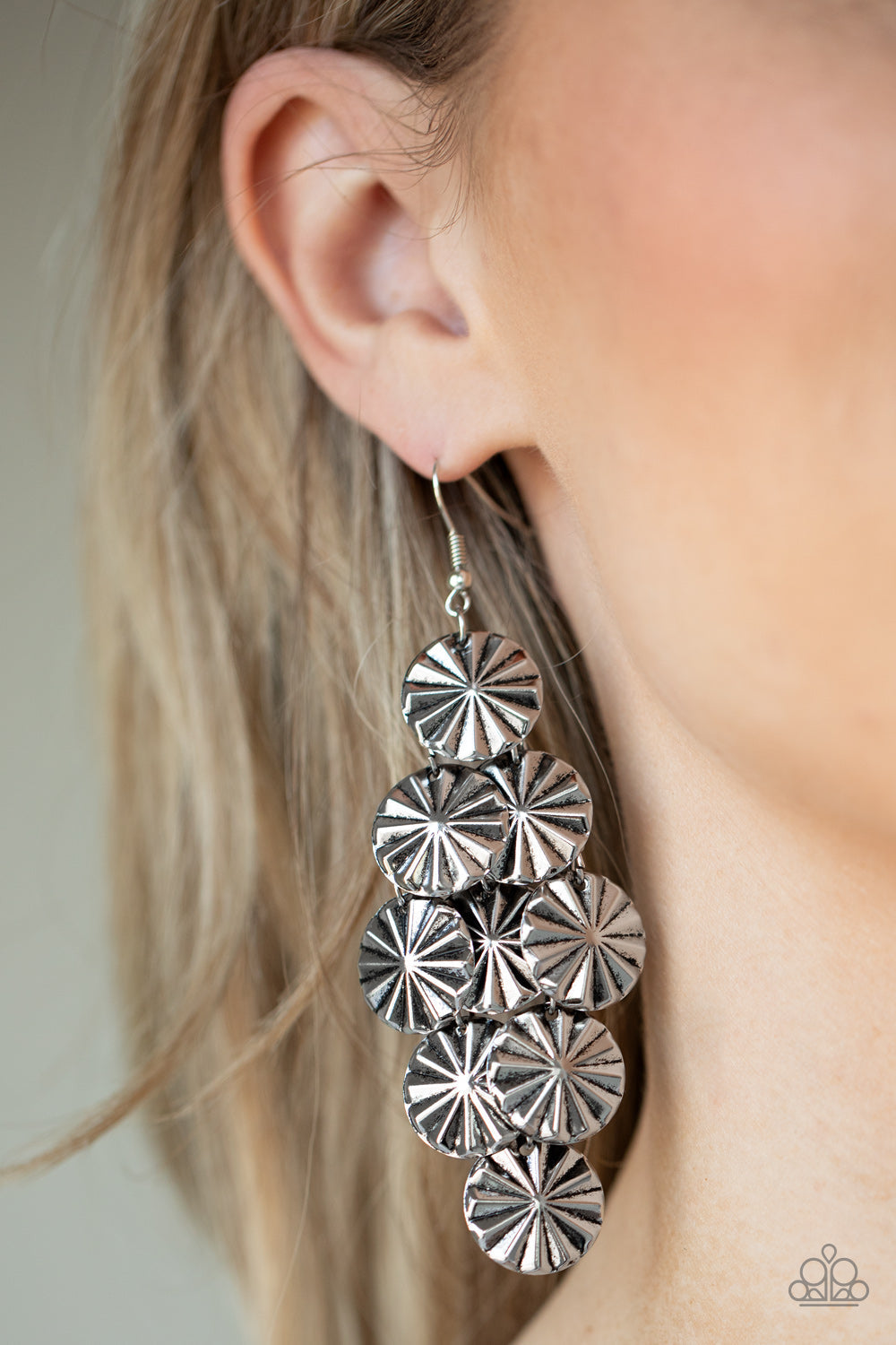 Paparazzi Star Spangled Shine - Silver Earrings - Pusher P