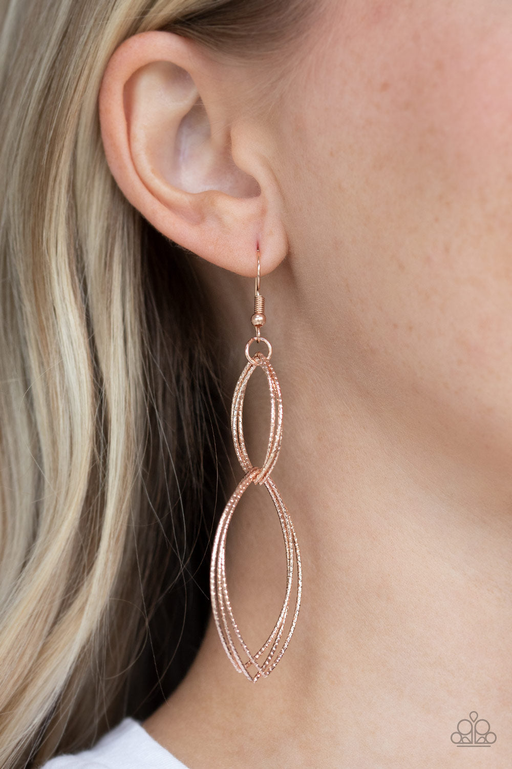 Paparazzi Endless Echo - Rose Gold Earrings - Pusher P