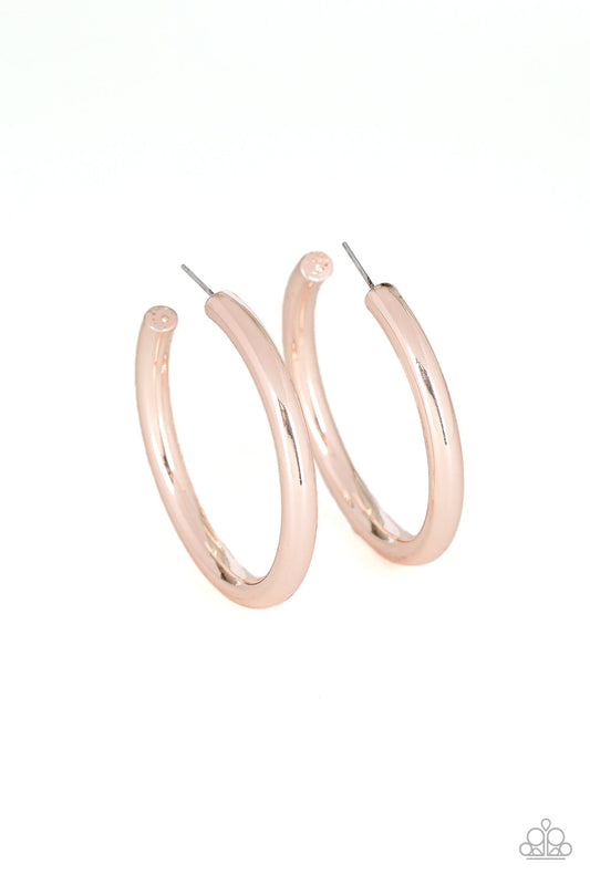 Paparazzi Hoop Hustle - Rose Gold Earrings - Pusher P