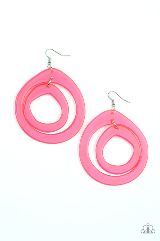 Paparazzi Show Your True NEONS - Pink Earrings - Pusher P