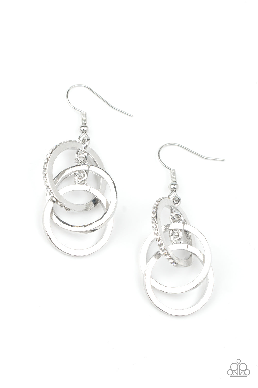 Paparazzi Fiercely Fashionable - White Rhinestone Earrings - Pusher P