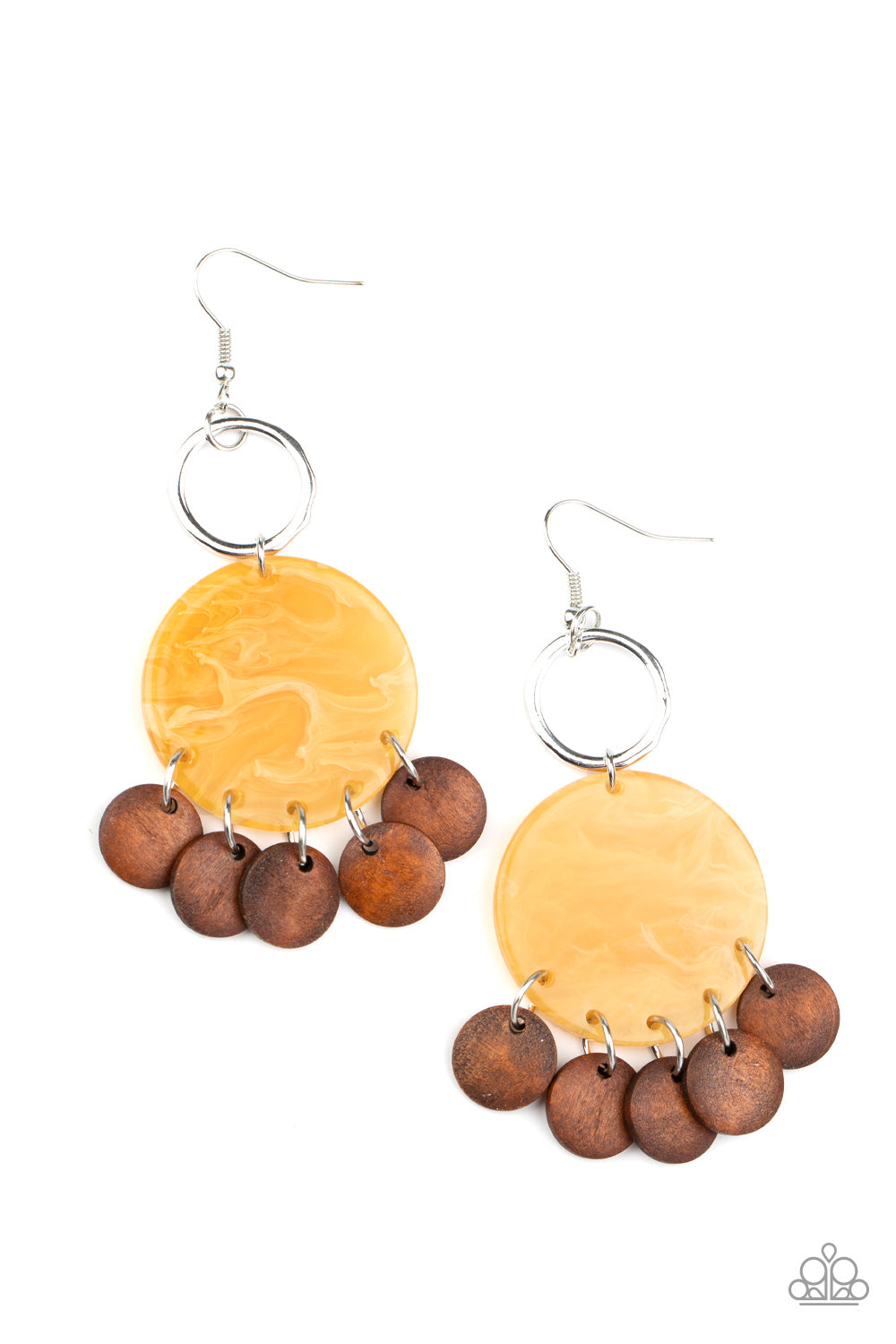 Paparazzi Beach Waves - Yellow Earrings - Pusher P