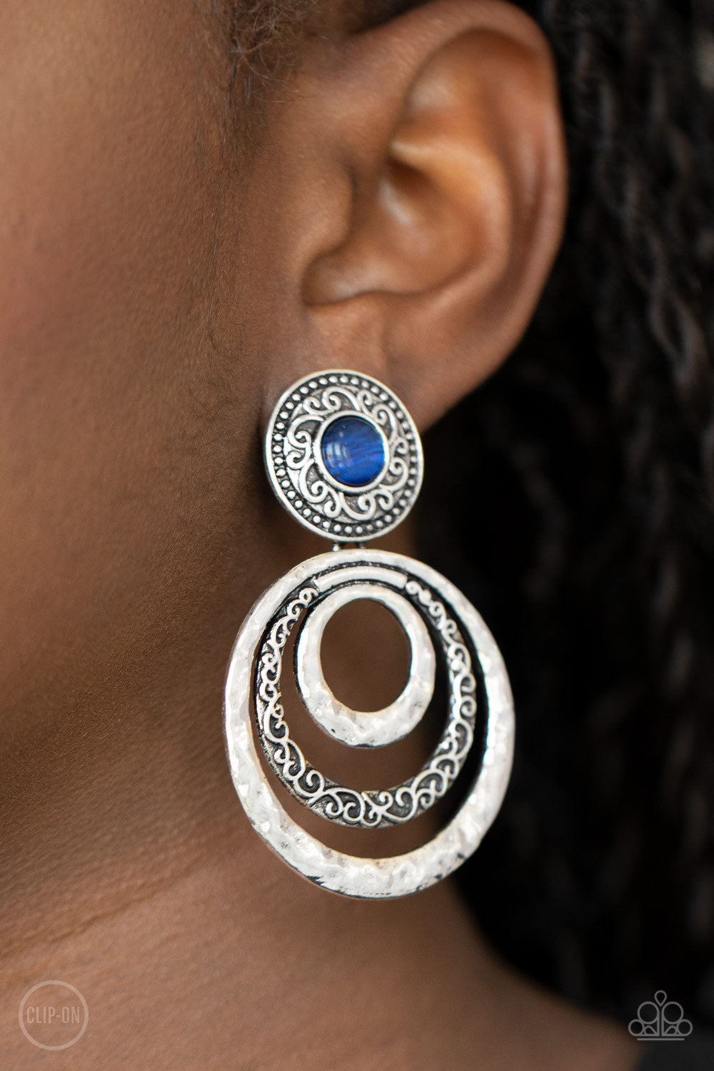 Paparazzi Bare Your Soul - Blue Clip-on Earrings - Pusher P