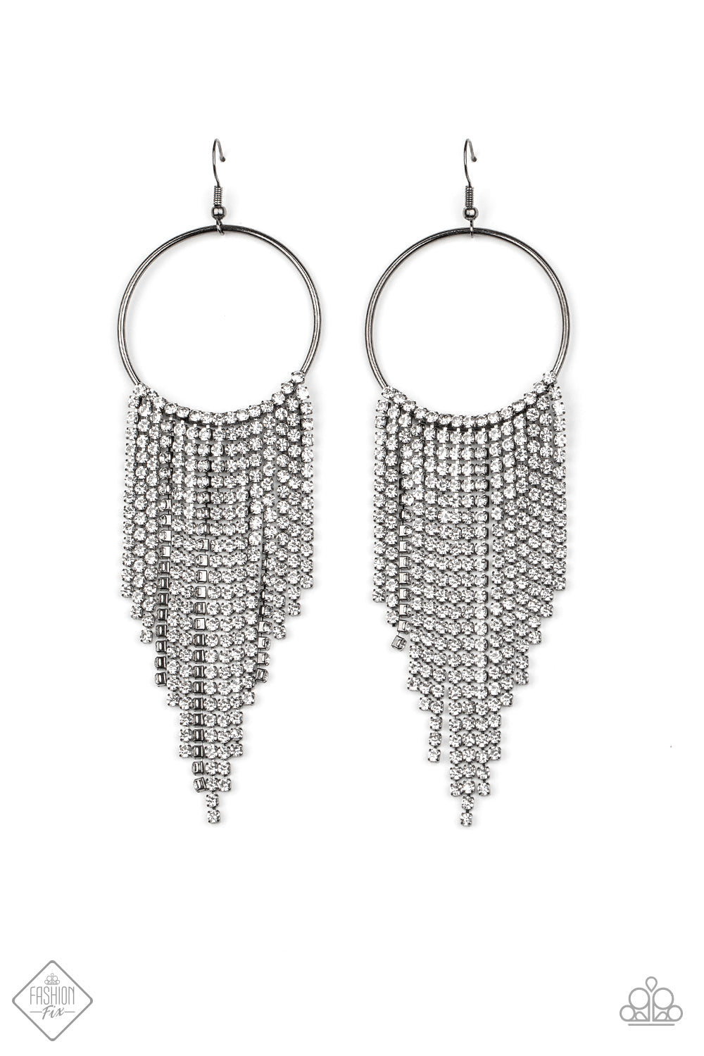 Paparazzi Streamlined Shimmer - Black Earrings - Pusher P