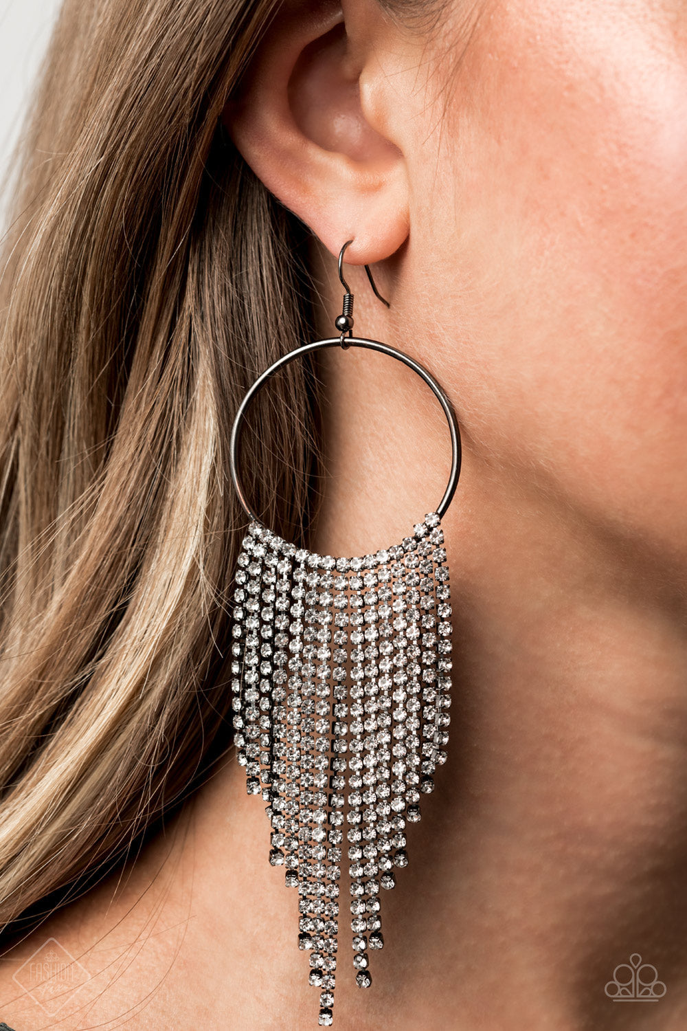Paparazzi Streamlined Shimmer - Black Earrings - Pusher P