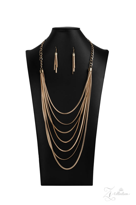 Paparazzi Commanding 2020 Zi Collection Gold Necklace - Pusher P