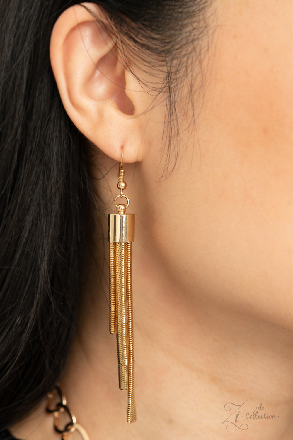 Paparazzi Commanding 2020 Zi Collection Gold Necklace - Pusher P