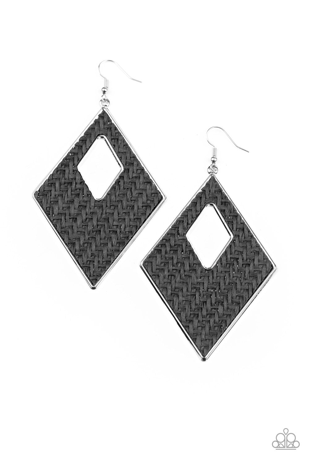 Paparazzi Woven Wanderer - Black Earrings - Pusher P