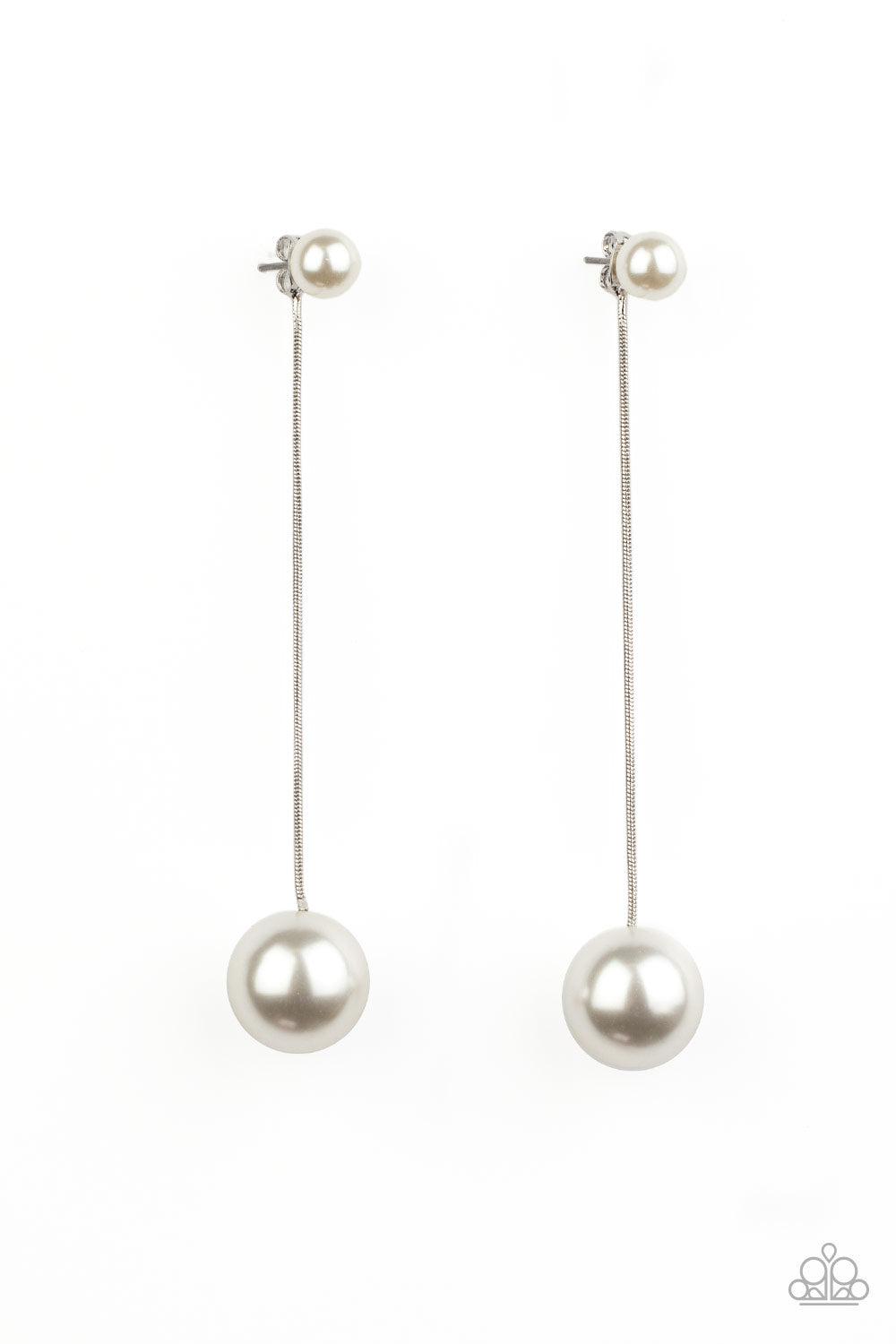 Paparazzi Extended Elegance - White Earrings - Pusher P