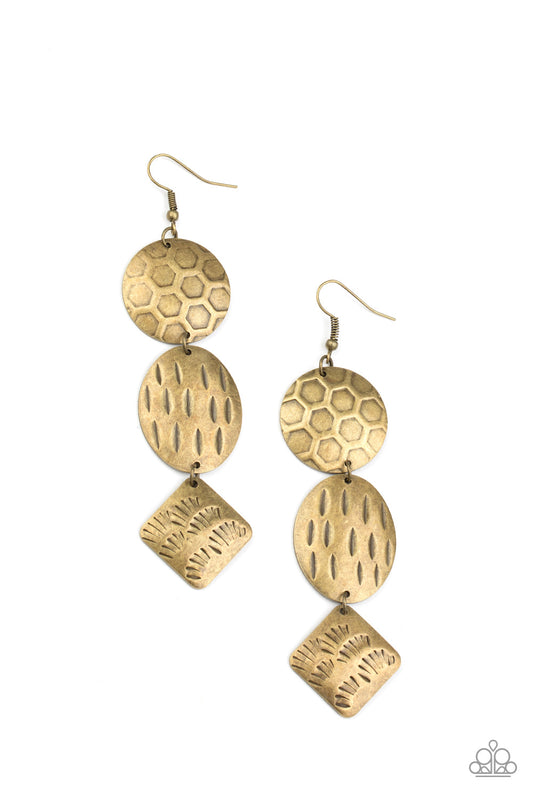 Paparazzi Mixed Movement - Brass Earrings - Pusher P
