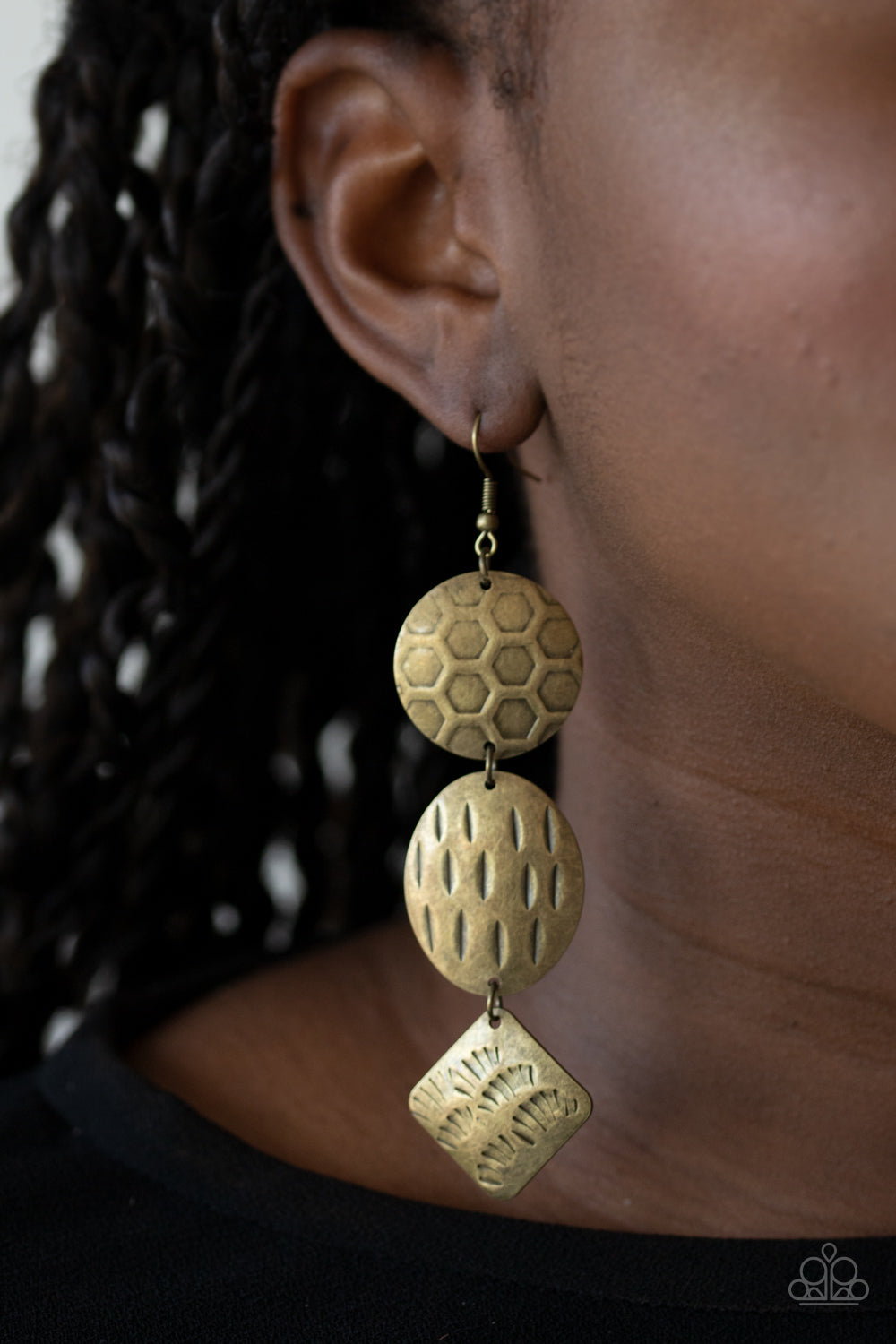 Paparazzi Mixed Movement - Brass Earrings - Pusher P
