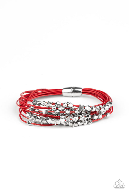 Paparazzi Star-Studded Affair - Red Bracelet - Pusher P