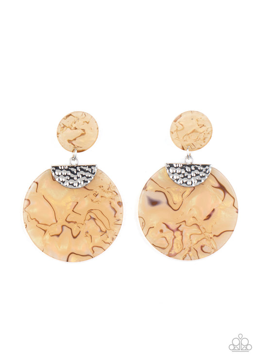 Paparazzi Really Retro-politan - Yellow Earrings - Pusher P