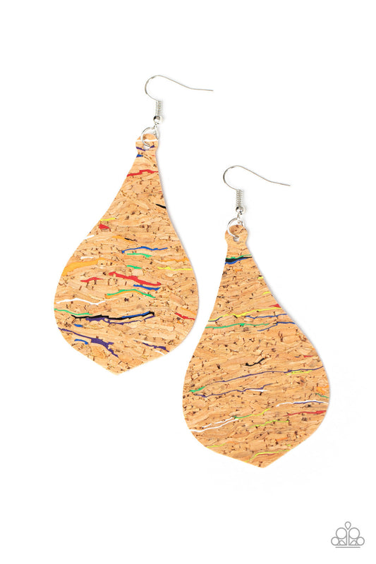 Paparazzi Cork Coast - Multi Teardrop Earrings - Pusher P