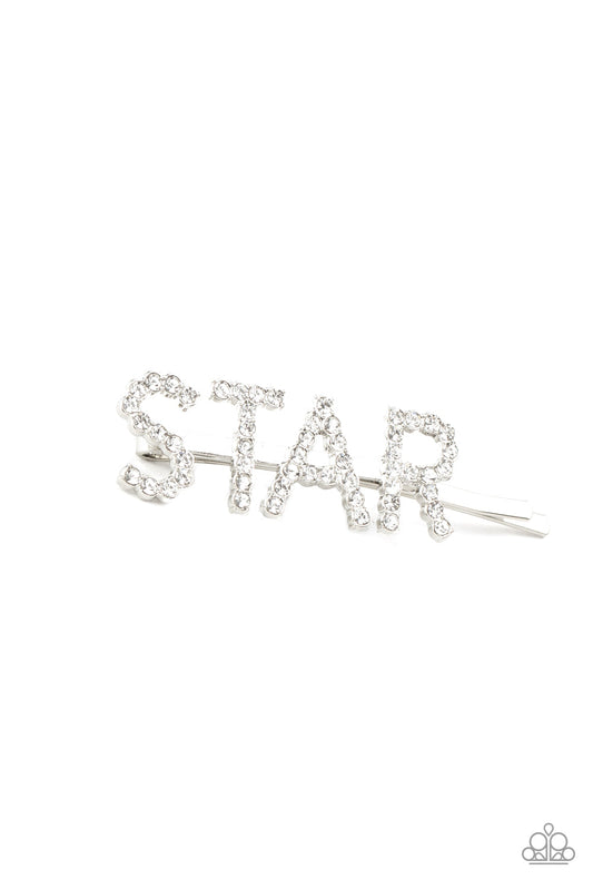 Paparazzi Star In Your Own Show - White Hair Clip - Pusher P