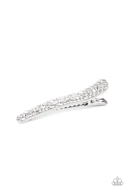Paparazzi Wish You Were HAIR - White Rhinestone Hair Clips