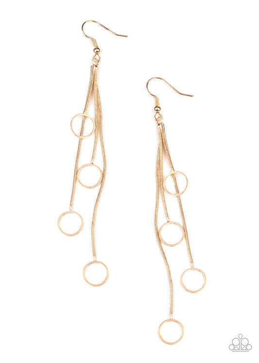 Paparazzi Full Swing Shimmer - Gold Earrings