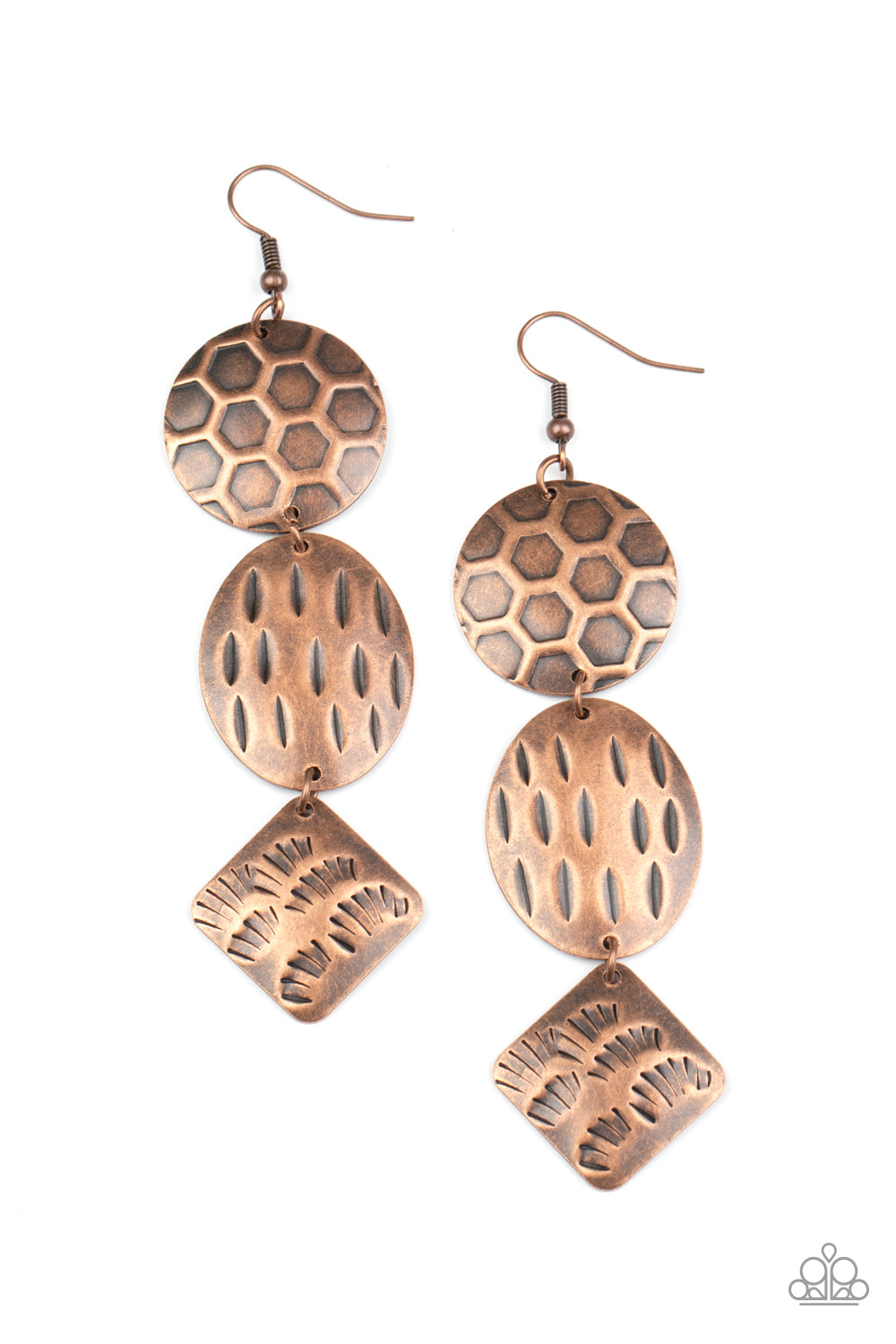 Paparazzi Mixed Movement - Copper Earrings - Pusher P