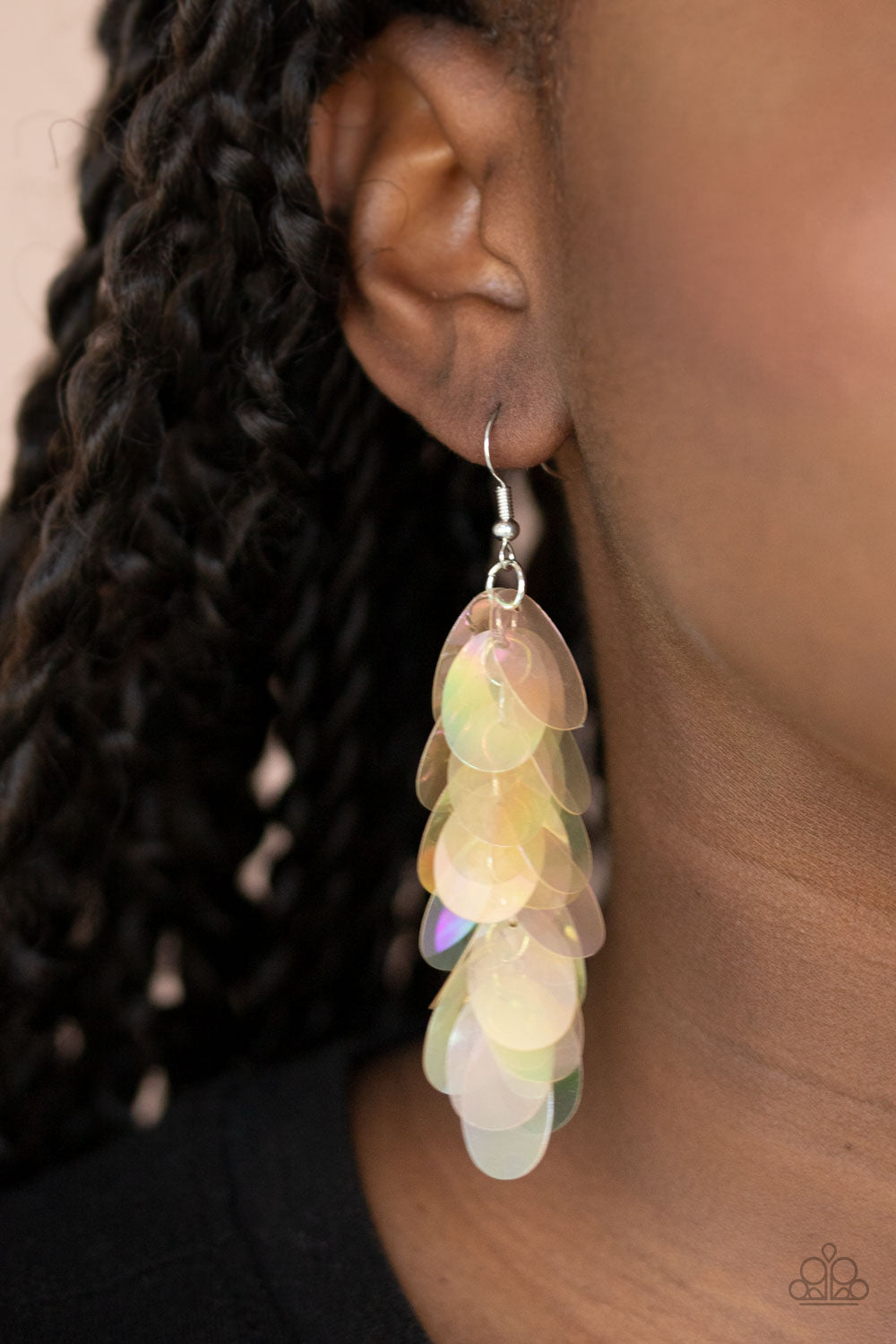 Paparazzi Stellar In Sequins - Multi Iridescent Earrings - Pusher P