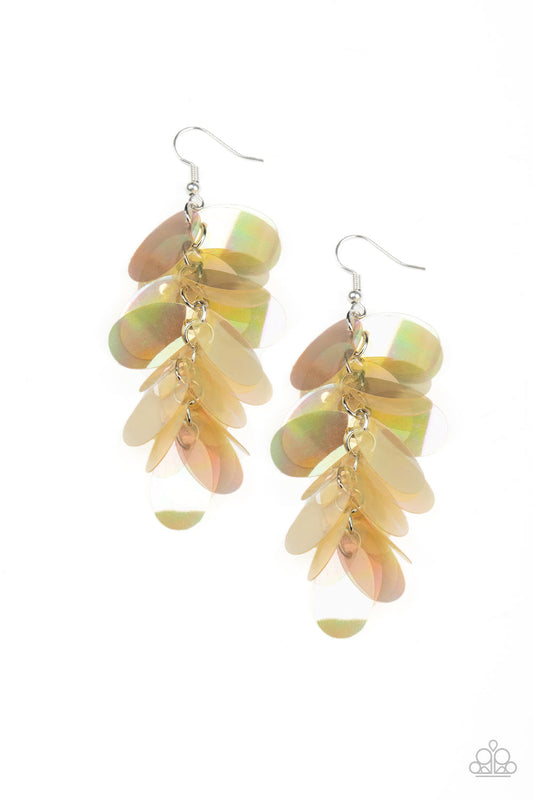 Paparazzi Stellar In Sequins - Multi Iridescent Earrings - Pusher P
