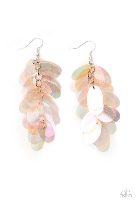 Paparazzi Stellar In Sequins - Pink Oversized Oval Earrings - Pusher P