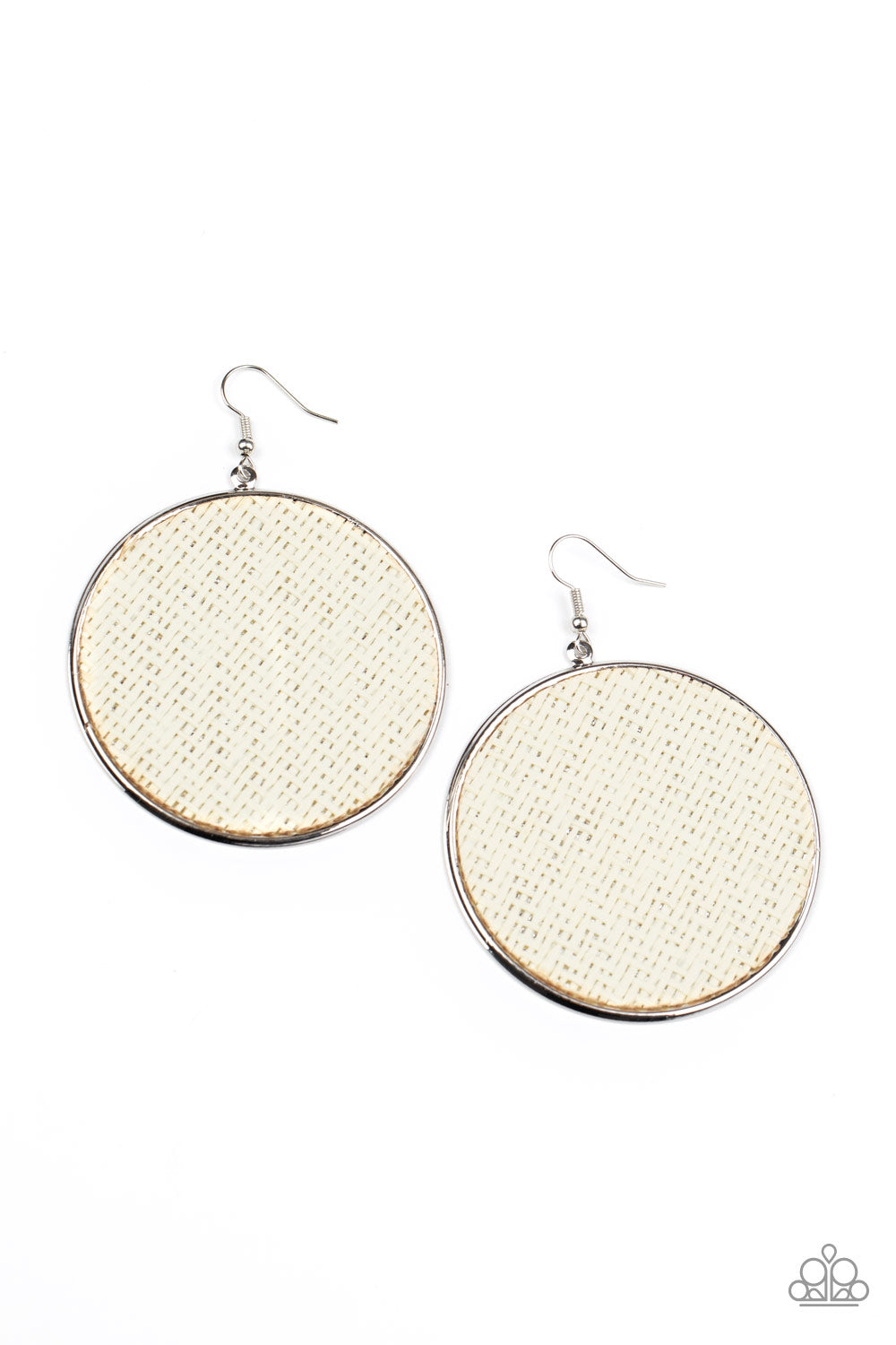 Paparazzi Wonderfully Woven - White Earrings - Pusher P