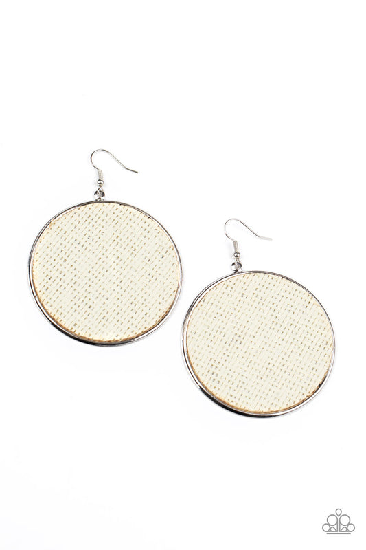 Paparazzi Wonderfully Woven - White Earrings - Pusher P