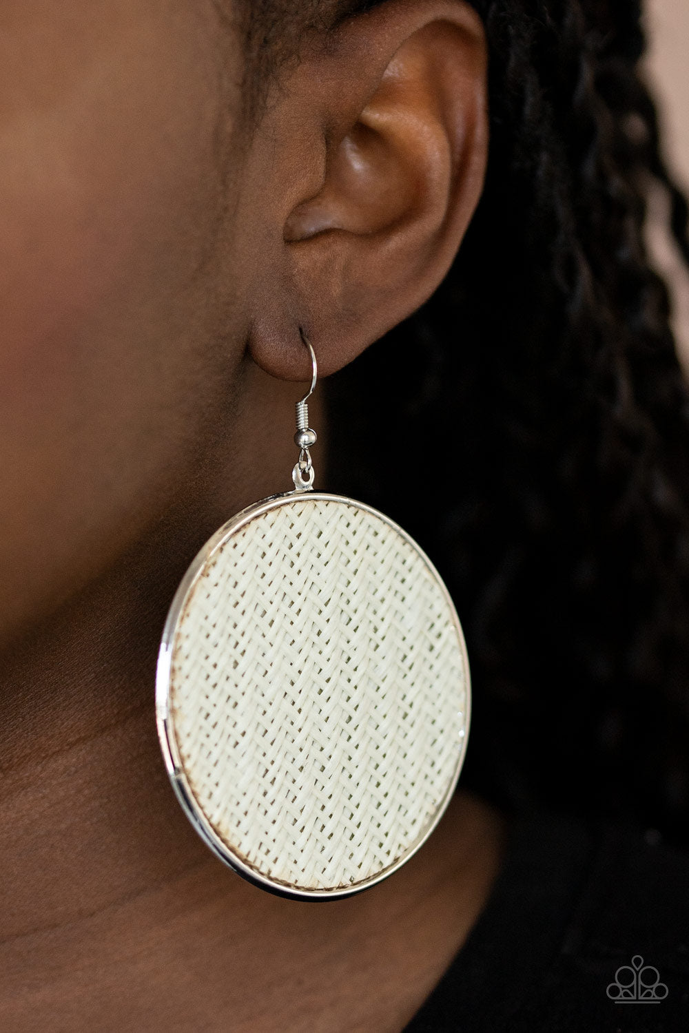 Paparazzi Wonderfully Woven - White Earrings - Pusher P