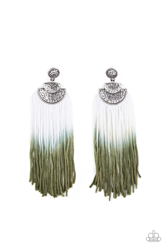 Paparazzi DIP It Up - Green Earrings - Pusher P