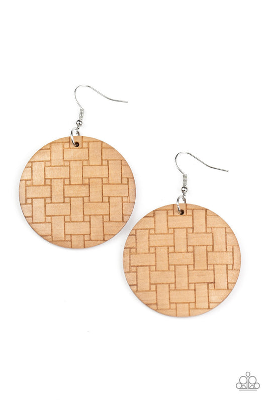 Paparazzi Natural Novelty - Brown Earrings - Pusher P