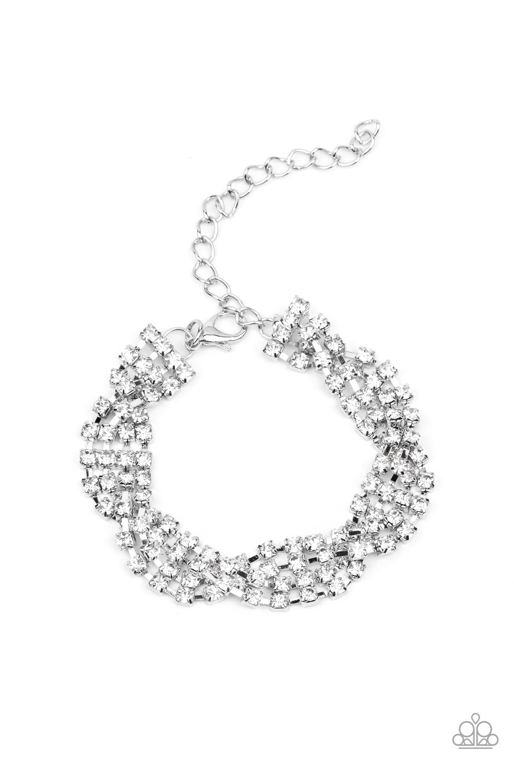 Paparazzi Twists and Turns - White Bracelet - Pusher P
