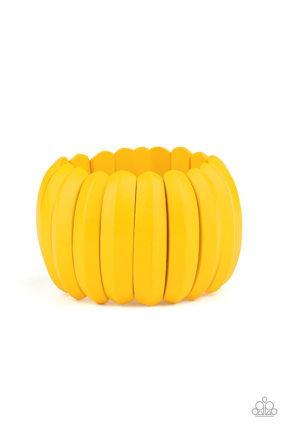 Paparazzi Colorfully Congo - Yellow Wooden Bracelet - Pusher P
