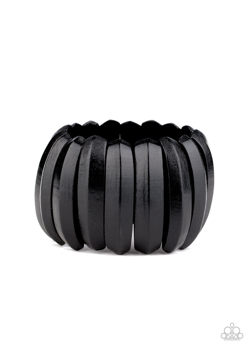 Paparazzi Colorfully Congo - Black Wooden Bracelet - Pusher P