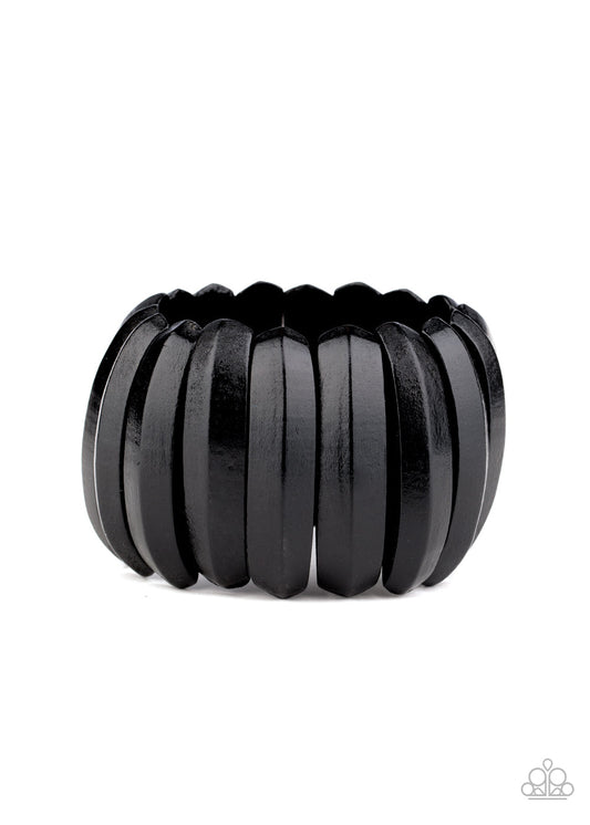 Paparazzi Colorfully Congo - Black Wooden Bracelet - Pusher P