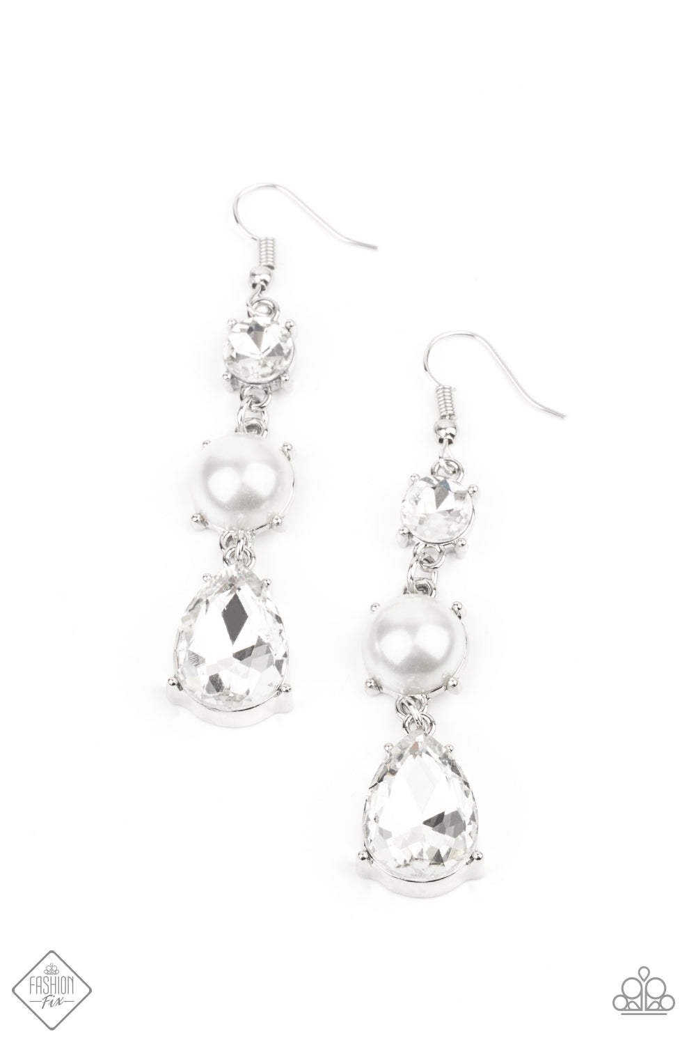 Paparazzi Unpredictable Shimmer - White Earrings - Pusher P