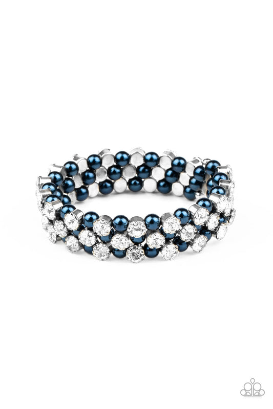Paparazzi Metro Motif - Blue Pearl Bracelet - Pusher P