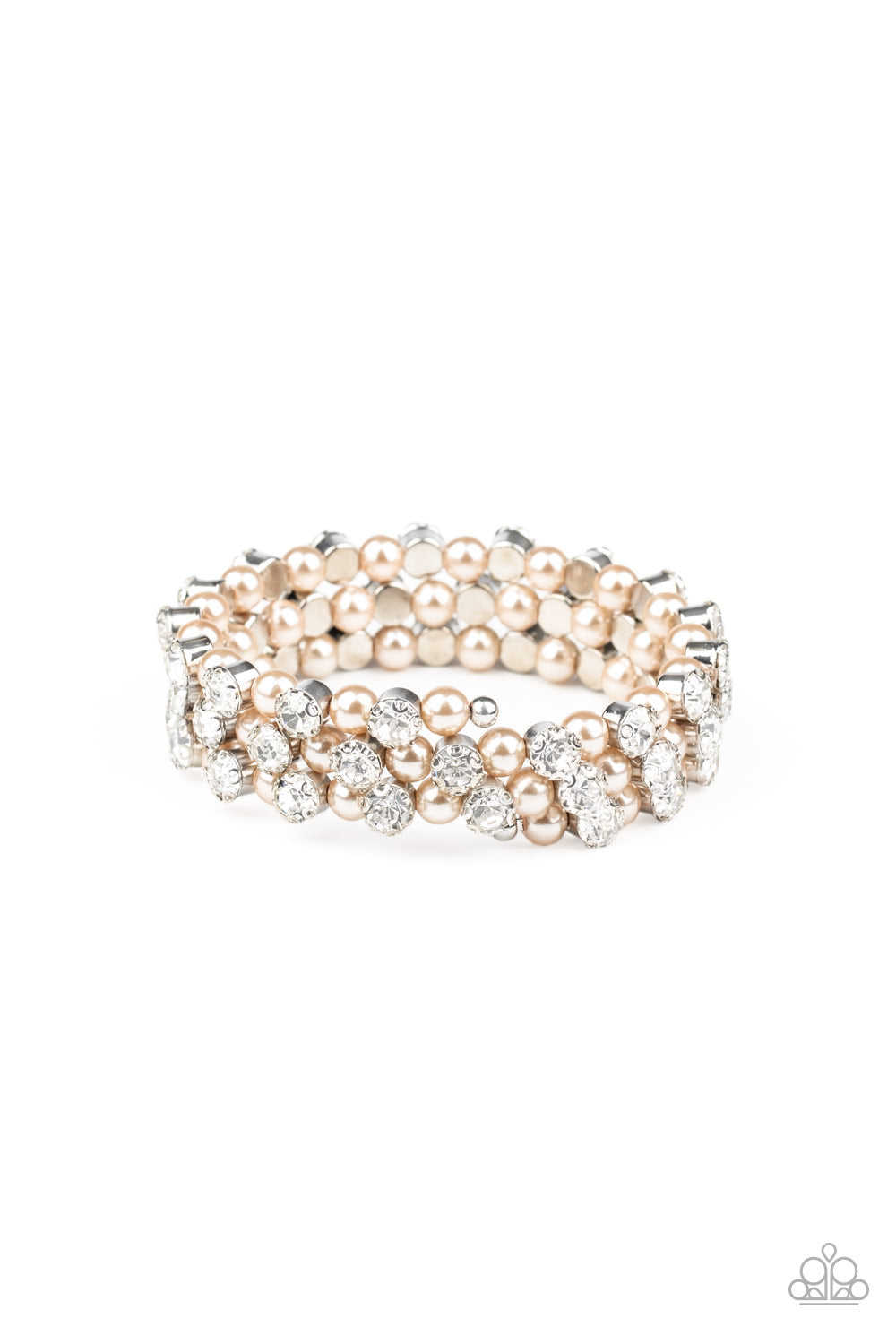 Paparazzi Metro Motif - Brown Pearl Bracelet - Pusher P