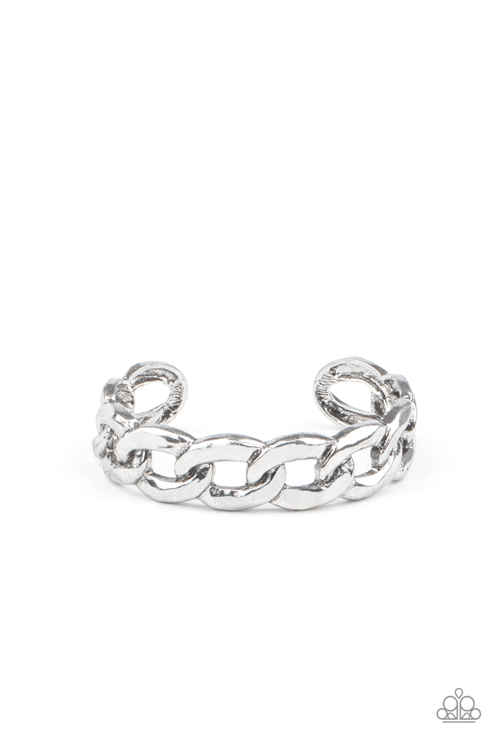Paparazzi Living Off The GRIT - Silver Cuff Bracelet - Pusher P