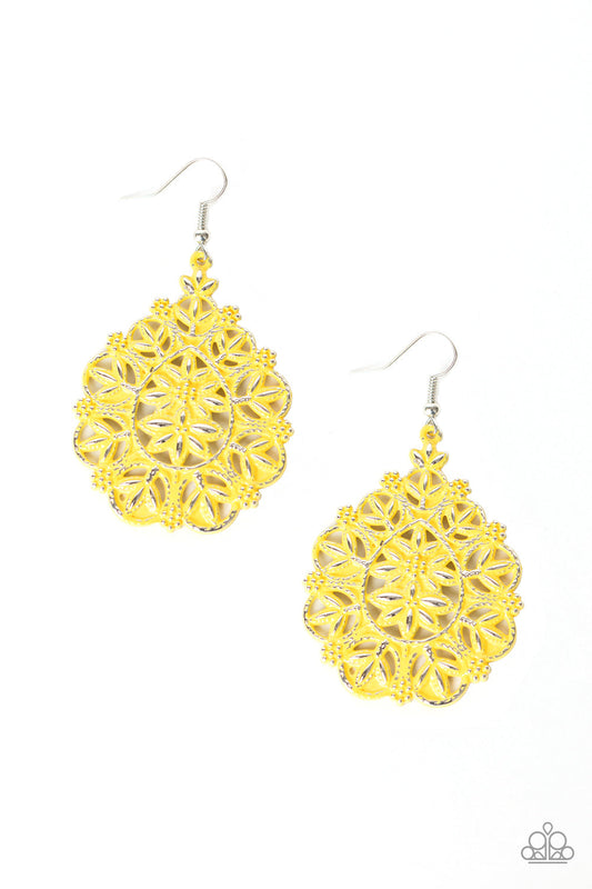 Paparazzi Floral Affair - Yellow Earrings - Pusher P
