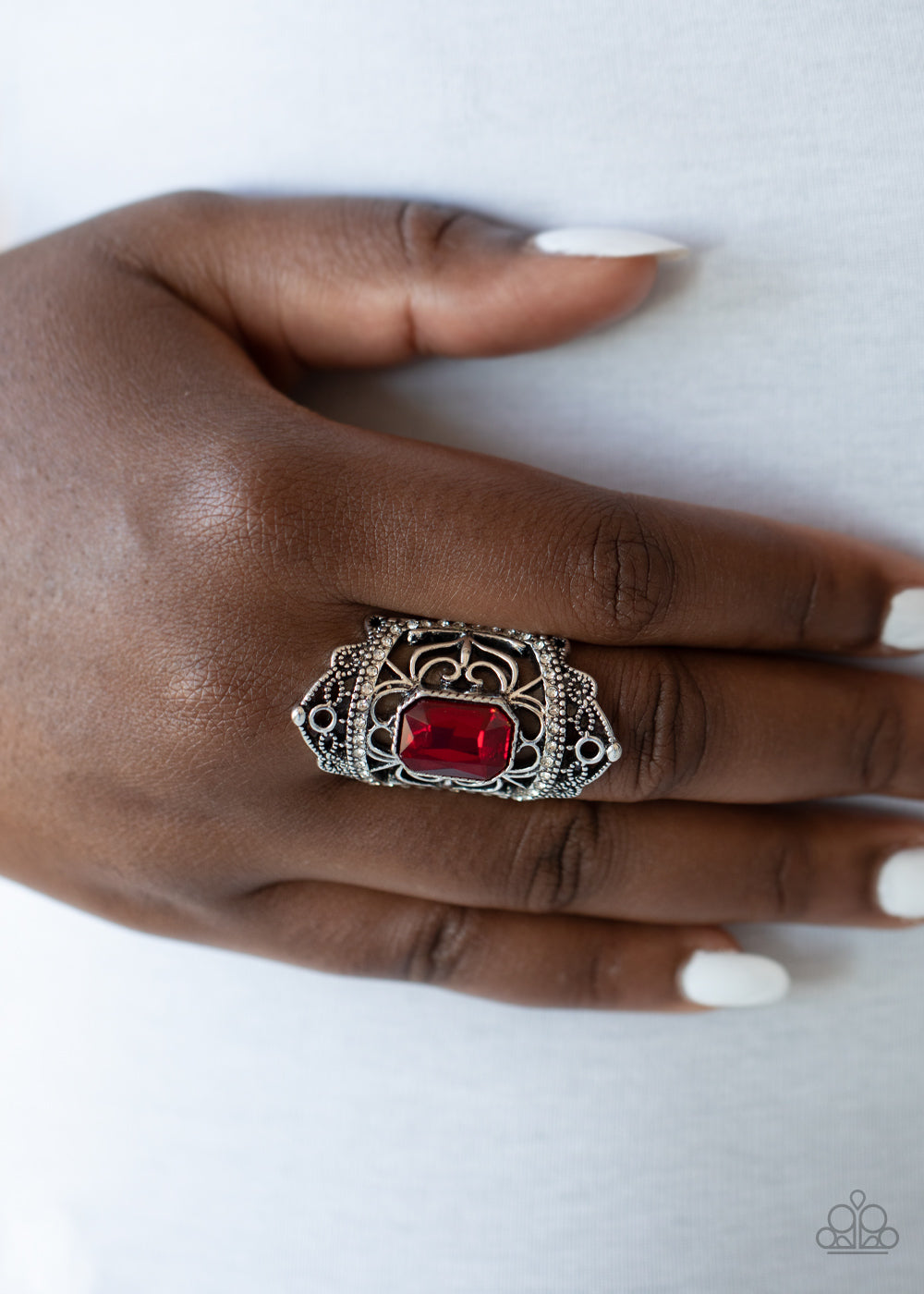 Paparazzi Undefinable Dazzle Ring - January 2021 Life Of The Party Exclusive - Pusher P