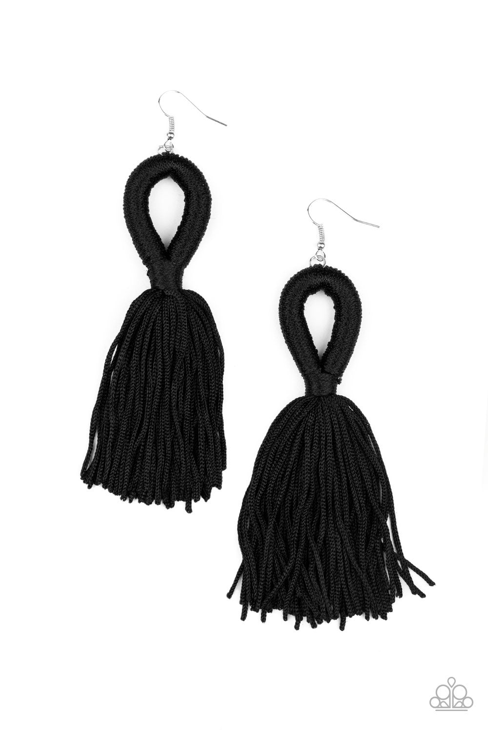 Paparazzi Tassels and Tiaras - Black Earrings - Pusher P