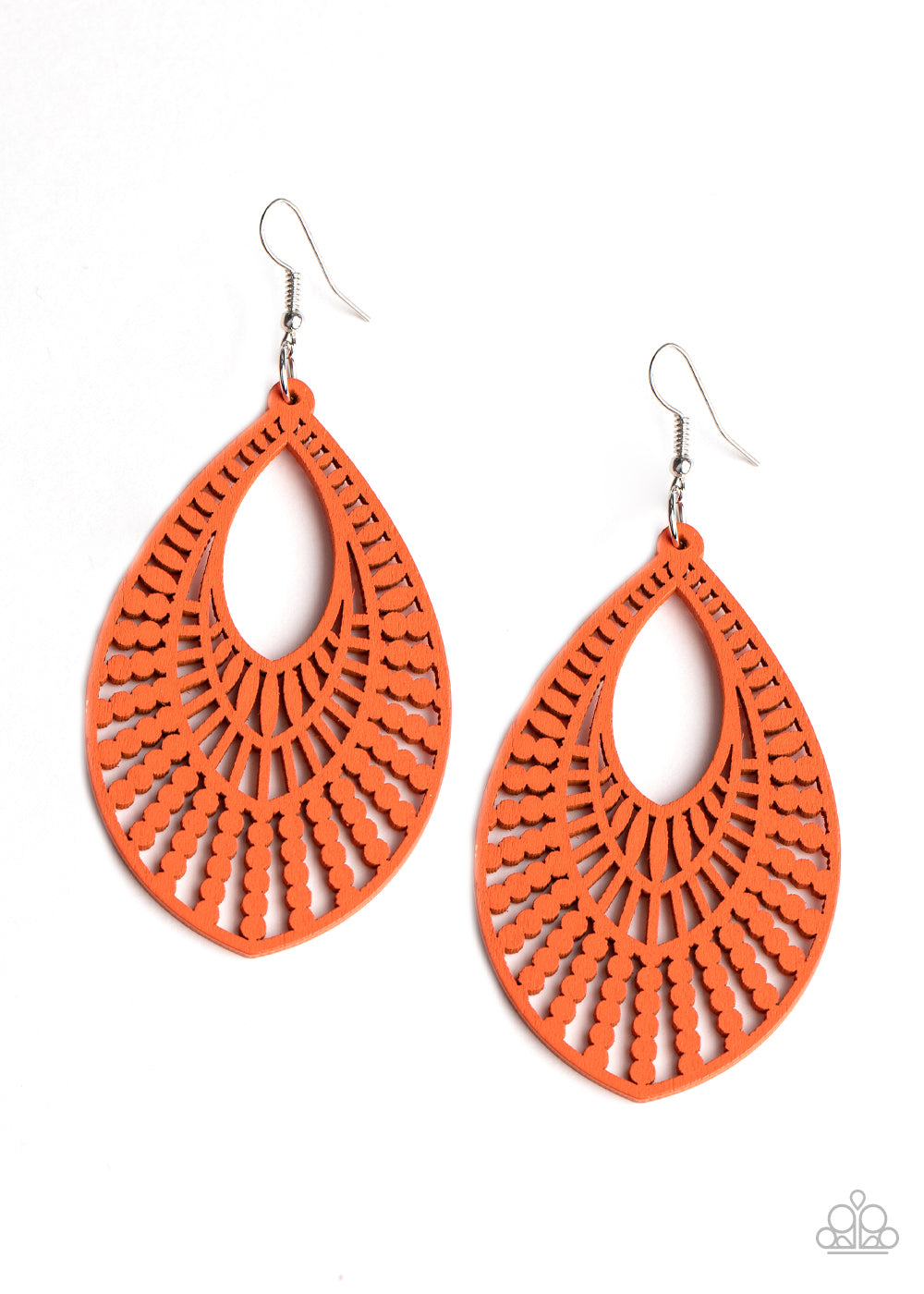 Paparazzi Bermuda Breeze - Orange Wooden Earrings - Pusher P