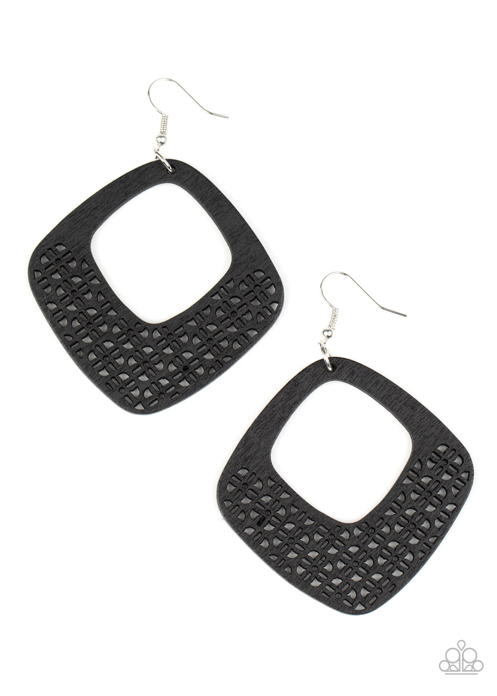Paparazzi WOOD You Rather - Black Earrings - Pusher P