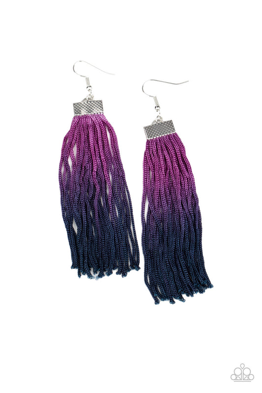Paparazzi Dual Immersion - Purple Fringe Earrings - Pusher P