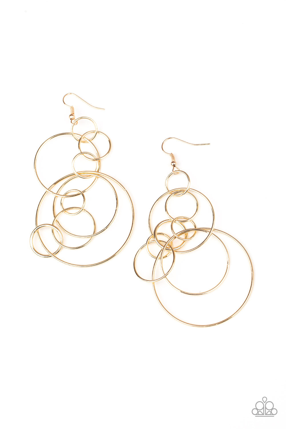 Paparazzi Running Circles Around You - Gold Hoop Earrings - Pusher P