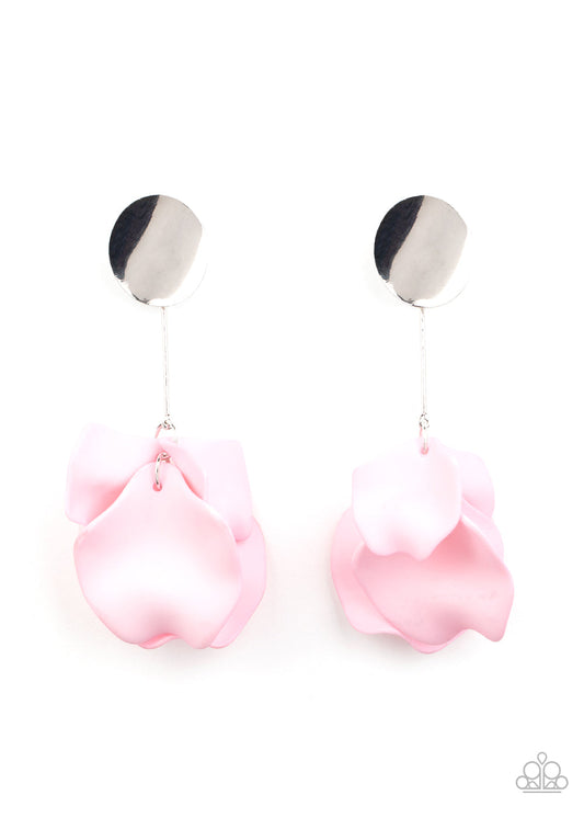 Paparazzi Petal Pathways - Pink Acrylic Earrings - Pusher P