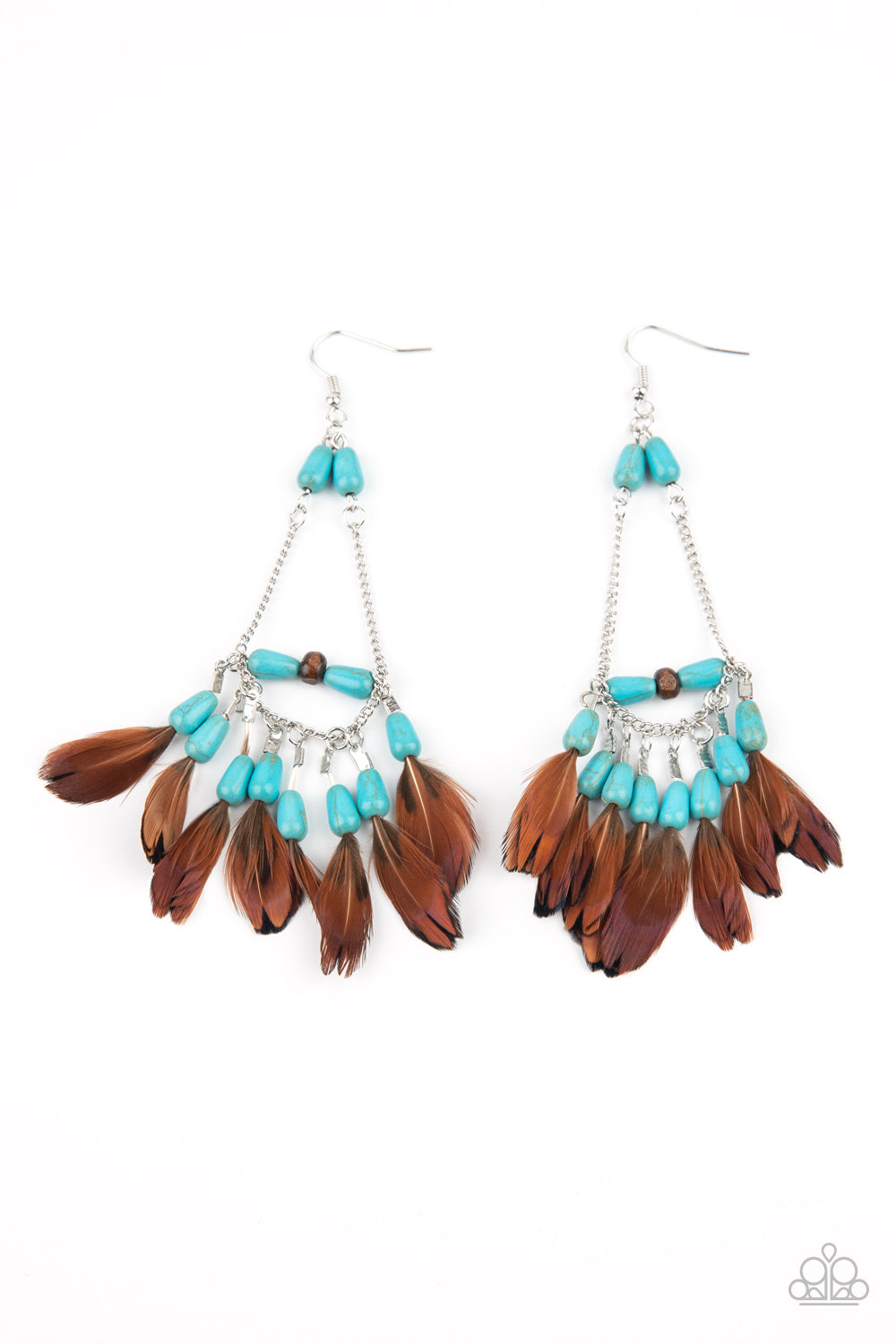 Paparazzi Haute Hawk - Blue Earrings - Pusher P
